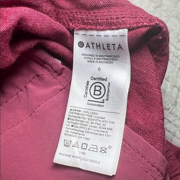 Athleta 100% linen Pink joggers size 6 - Picture 4 of 12